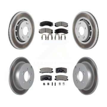 Front Rear Coated Disc Brake Rotors And Ceramic Pads Kit For Mitsubishi Lancer KGT-101195
