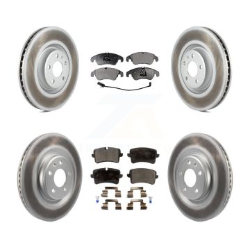 Front Rear Coated Brake Rotor Ceramic Pad Kit For Audi A6 With 356mm Diameter KGT-101196