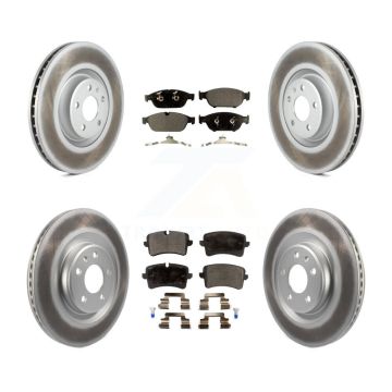 Front Rear Coated Disc Brake Rotors And Ceramic Pads Kit For Audi A6 Quattro A7 KGT-101197