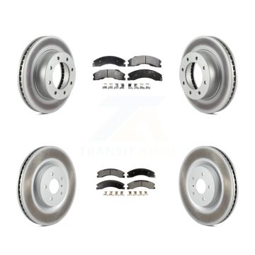 Front Rear Coated Brake Rotor & Ceramic Pad Kit For 2012-2021 Nissan NV2500 NV3500 NV1500 KGT-101204