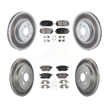 Front Rear Coated Disc Brake Rotors And Ceramic Pads Kit For Toyota Yaris KGT-101206