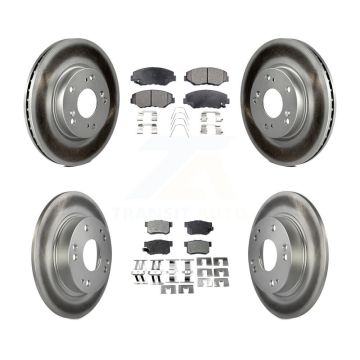 Front Rear Coated Disc Brake Rotors And Ceramic Pads Kit For 2013 Acura ILX 2.0L KGT-101208