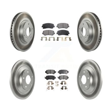 Front Rear Coated Disc Brake Rotors And Ceramic Pads Kit For 2013-2015 Mazda CX-5 KGT-101211