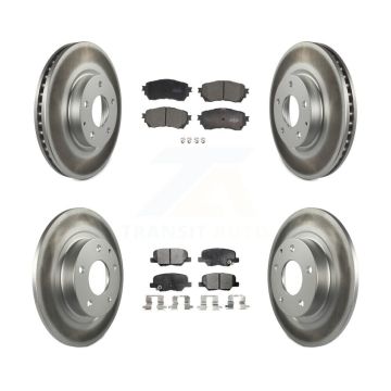 Front Rear Coated Disc Brake Rotors And Ceramic Pads Kit For Mazda 6 KGT-101213