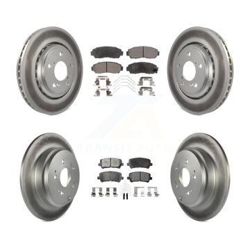 Front Rear Coated Disc Brake Rotors And Ceramic Pads Kit For 2015-2017 Honda Odyssey KGT-101221