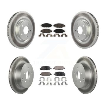 Front Rear Coated Brake Rotors Ceramic Pad Kit For Nissan Murano Pathfinder INFINITI QX60 KGT-101223