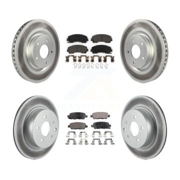 Front Rear Coated Disc Brake Rotors And Ceramic Pads Kit For 2016-2017 INFINITI QX50 KGT-101225