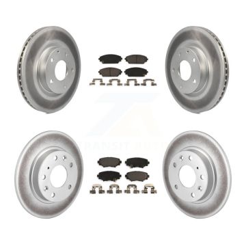 Front Rear Coated Disc Brake Rotors And Ceramic Pads Kit For Mazda 3 Sport KGT-101232