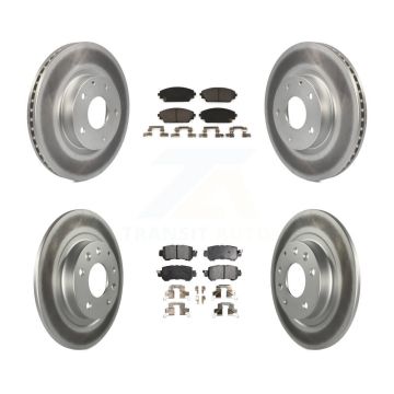 Front Rear Coated Disc Brake Rotors And Ceramic Pads Kit For 2016-2018 Mazda CX-3 AWD KGT-101233