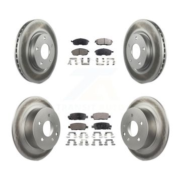 Front Rear Coated Disc Brake Rotors And Ceramic Pads Kit For Nissan Sentra KGT-101235