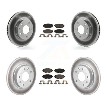 Front Rear Coated Disc Brake Rotors And Ceramic Pads Kit For Mazda 3 Sport KGT-101236