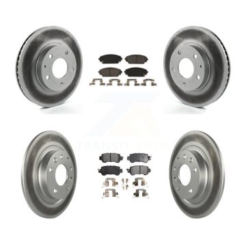 Front Rear Coated Disc Brake Rotors And Ceramic Pads Kit For 2016-2018 Mazda CX-3 FWD KGT-101237