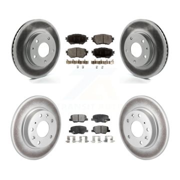 Front Rear Coated Disc Brake Rotors And Ceramic Pads Kit For Mazda 3 Sport KGT-101238