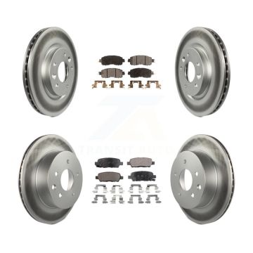 Front Rear Coated Disc Brake Rotors And Ceramic Pads Kit For Nissan LEAF KGT-101241
