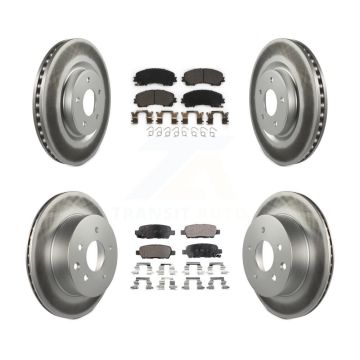 Front Rear Coated Disc Brake Rotors And Ceramic Pads Kit For Nissan Rogue KGT-101245