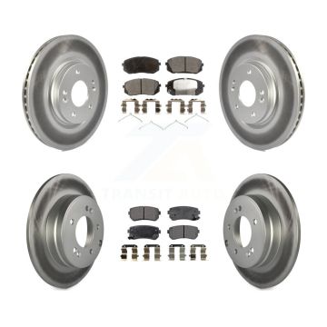 Front Rear Coat Brake Rotors Ceramic Pad Kit For Hyundai Sonata With Manual Parking KGT-101252