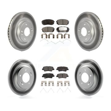 Front Rear Coated Brake Rotors Ceramic Pad Kit For Kia Optima With Electric Parking KGT-101253