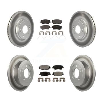 Front Rear Coated Disc Brake Rotors And Ceramic Pads Kit For Hyundai Tucson Kia Sportage KGT-101254