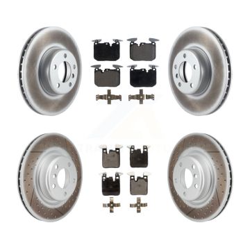 Front Rear Coated Disc Brake Rotors And Ceramic Pads Kit For 2018-2020 BMW M240i xDrive KGT-101266