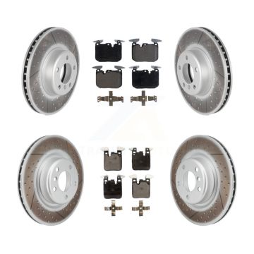 Front Rear Coated Disc Brake Rotors And Ceramic Pads Kit For 2018-2020 BMW M240i xDrive KGT-101275
