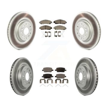 Front Rear Coated Disc Brake Rotor And Ceramic Pad Kit For Cadillac XT5 Buick Enclave XT6 KGT-101277