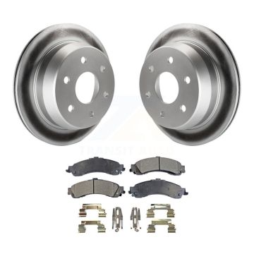 Rear Coated Disc Brake Rotors And Ceramic Pads Kit For 2002 Chevrolet Suburban 1500 4WD KGT-101281