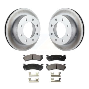 Rear Coated Brake Rotor Ceramic Pad Kit For Chevrolet GMC Sierra 2500 HD Silverado Hummer KGT-101285