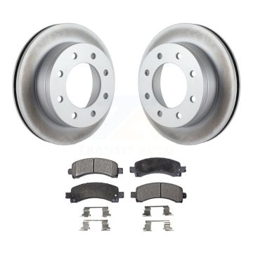 Rear Coated Disc Brake Rotor & Ceramic Pad Kit For Chevrolet GMC Express 2500 Savana 3500 KGT-101286