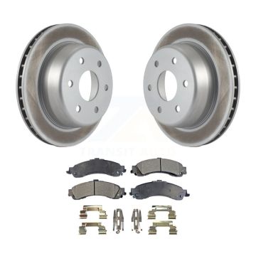 Rear Coated Brake Rotor Ceramic Pad Kit For Chevrolet GMC Silverado 1500 Sierra Avalanche KGT-101289
