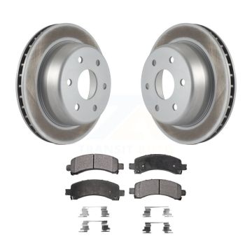 Rear Coated Brake Rotor Ceramic Pad Kit For Chevrolet GMC Avalanche 1500 Express Yukon XL KGT-101290