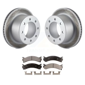 Rear Coat Brake Rotors Ceramic Pad Kit For Chevrolet GMC Silverado 3500 Sierra HD Classic KGT-101291