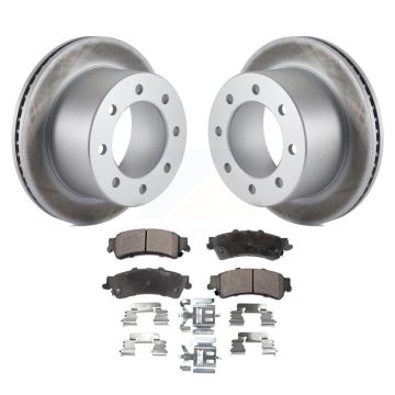 Rear Coated Disc Brake Rotors And Ceramic Pads Kit For 2001 GMC Sierra 3500 KGT-101293