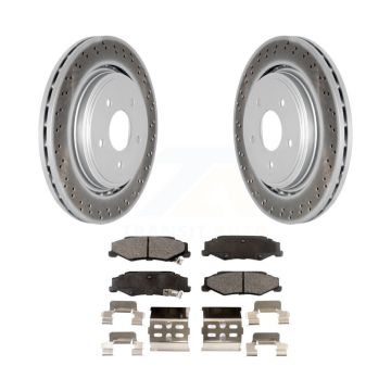 Rear Coated Disc Brake Rotors And Ceramic Pads Kit For Chevrolet Corvette Cadillac XLR KGT-101306