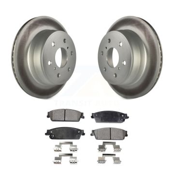 Rear Coated Brake Rotor Ceramic Pad Kit For Chevrolet GMC Sierra 1500 Silverado Avalanche KGT-101310