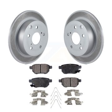 Rear Coated Disc Brake Rotors And Ceramic Pads Kit For 2010 Toyota Matrix XRS KGT-101317