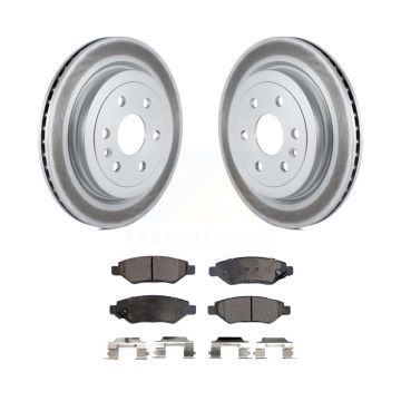 Rear Coated Disc Brake Rotors And Ceramic Pads Kit For Cadillac SRX Saab 9-4X KGT-101321