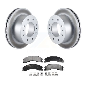 Rear Coated Brake Rotor & Ceramic Pad Kit For GMC Chevrolet Sierra 2500 HD Silverado 3500 KGT-101329