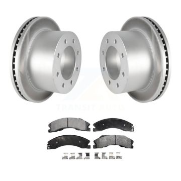 Rear Coated Disc Brake Rotor & Ceramic Pad Kit For GMC Sierra 3500 HD Chevrolet Silverado KGT-101331