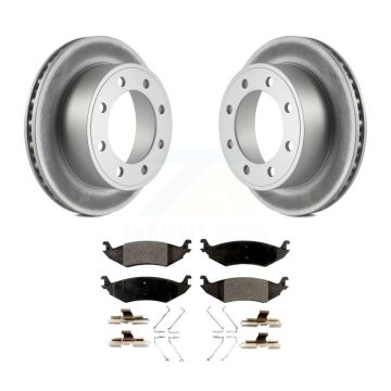 Rear Coated Disc Brake Rotors And Ceramic Pads Kit For 2007 Ford E-150 To 10 16 06 KGT-101341