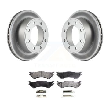 Rear Coat Disc Brake Rotor Ceramic Pad Kit For Ford E-350 Super Duty E-250 Econoline Club KGT-101342