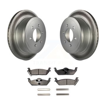 Rear Coated Disc Brake Rotors And Ceramic Pads Kit For Ford F-150 Lincoln Mark LT KGT-101351