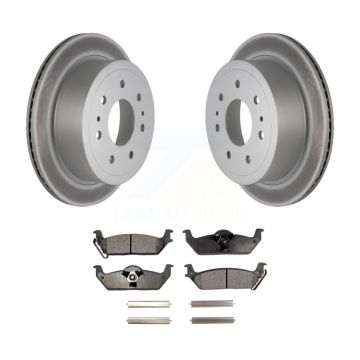 Rear Coated Disc Brake Rotors And Ceramic Pads Kit For Ford F-150 Lincoln Mark LT KGT-101352