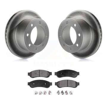 Rear Coated Disc Brake Rotors And Ceramic Pads Kit For Ford F-250 Super Duty F-350 KGT-101366