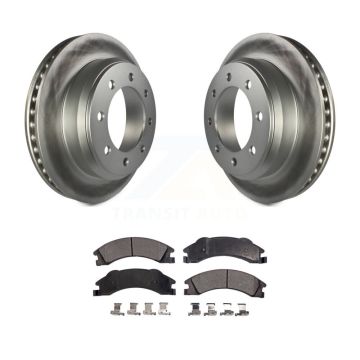Rear Coated Brake Rotor & Ceramic Pad Kit For Ford E-350 Super Duty E-250 E-150 Econoline KGT-101369
