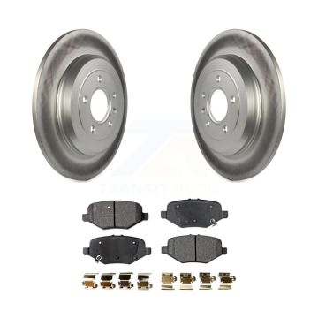Rear Coated Brake Rotors Ceramic Pad Kit For 2015 Ford Explorer Without Heavy Duty Brakes KGT-101372