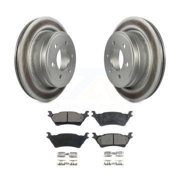 Rear Coated Disc Brake Rotors And Ceramic Pads Kit For Ford F-150 KGT-101375