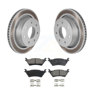 Rear Coated Disc Brake Rotor & Ceramic Pad Kit For 2012-2014 Ford F-150 With 7 Lug Wheels KGT-101376