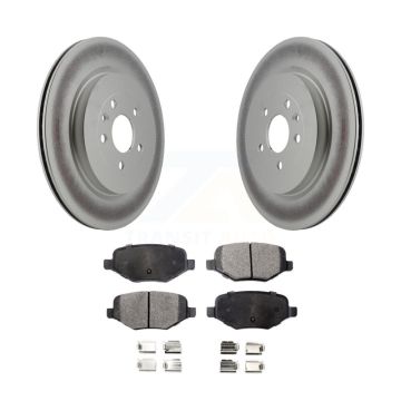 Rear Coated Brake Rotor Ceramic Pad Kit For Ford Explorer Police Interceptor Utility Flex KGT-101377