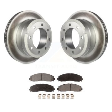 Rear Coated Disc Brake Rotors And Ceramic Pads Kit For Ford F-350 Super Duty F-250 KGT-101382