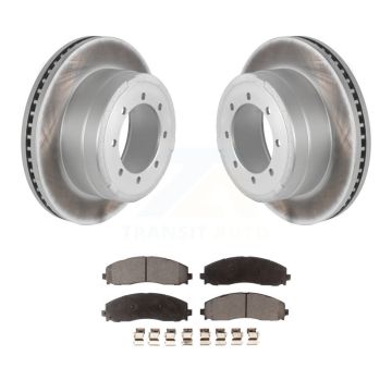 Rear Coated Disc Brake Rotors And Ceramic Pads Kit For Ford F-350 Super Duty F-250 F-450 KGT-101383